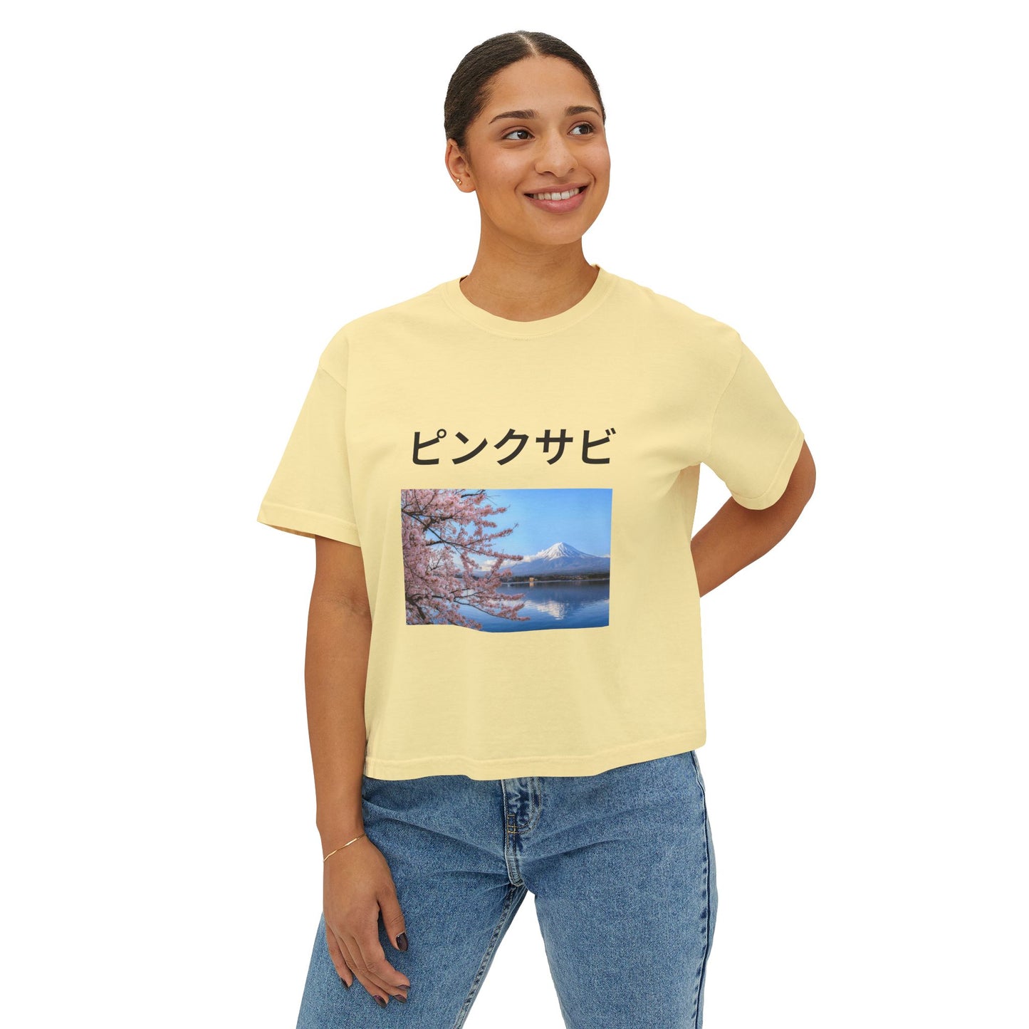 Cherry Blossom Graphic Women's Boxy Tee
