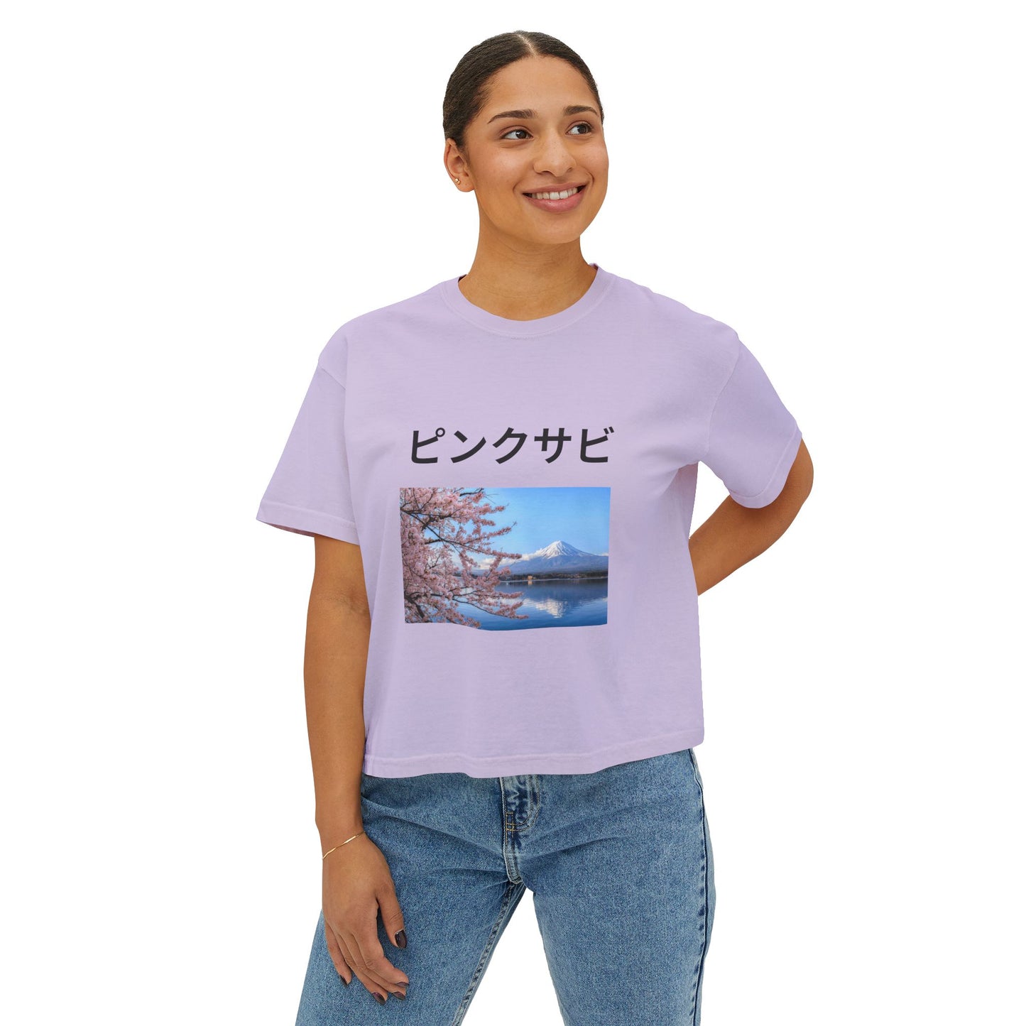 Cherry Blossom Graphic Women's Boxy Tee