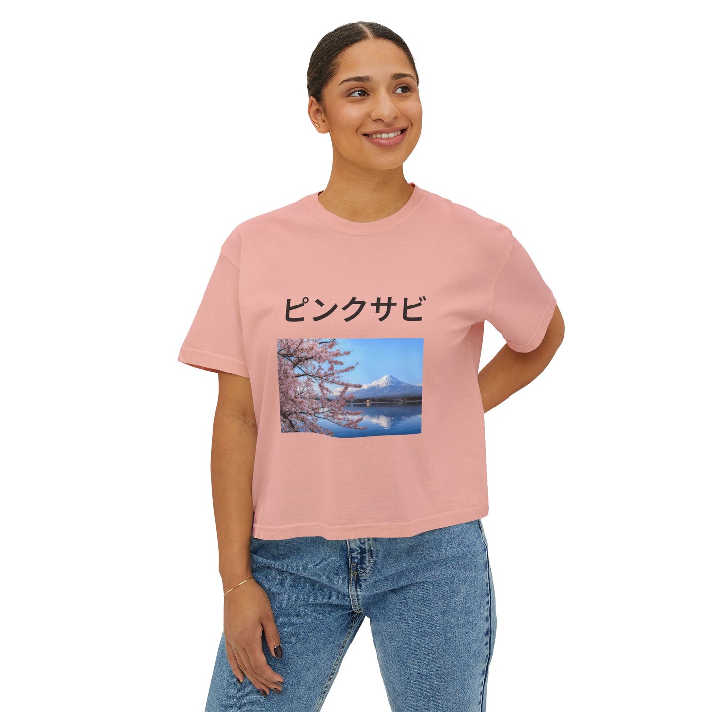 Cherry Blossom Graphic Women's Boxy Tee